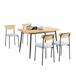 Rootz Spisebordssæt - 4 personers - Kompakt spisebordssæt - Pladsbesparende - MDF & Stål - 110cm x 76cm x 70cm