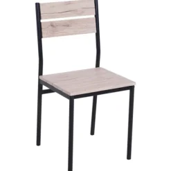 Rootz Spisebordssæt - 3-delt - 1 spisebord - 2 spisebordsstole - MDF - metal - trælook - sort