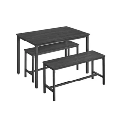 Rootz Spisebordssæt - Spånpladebord - Stålbænk - Moderne - 70cm x 110cm x 75cm