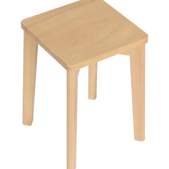 Rootz spisebordsstol i træ - Bøgestol - Stabelbar skammel - Fugtbestandig - 31 cm x 44,5 cm x 31 cm