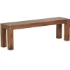 Rootz spisestuebænk massivt træ Sheesham 140 x 45 x 35 cm træbænk naturprodukt Køkkenbænk i landlig stil