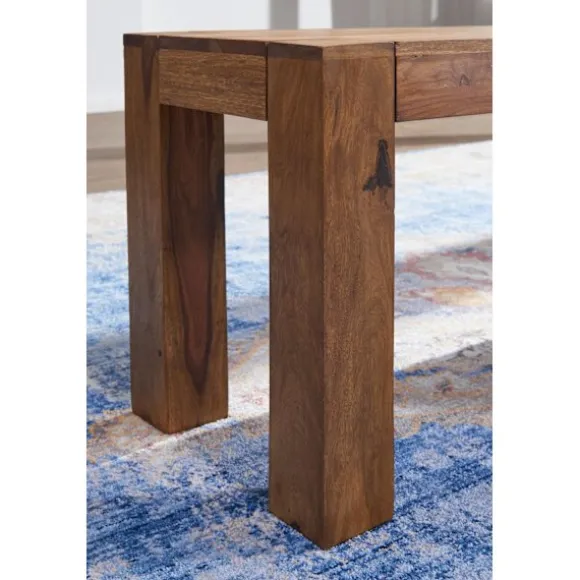 Rootz spisestuebænk massivt træ Sheesham 140 x 45 x 35 cm træbænk naturprodukt Køkkenbænk i landlig stil