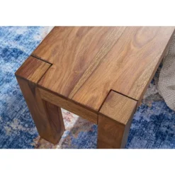 Rootz spisestuebænk massivt træ Sheesham 120 x 45 x 35 cm træbænk naturprodukt Køkkenbænk i landlig stil