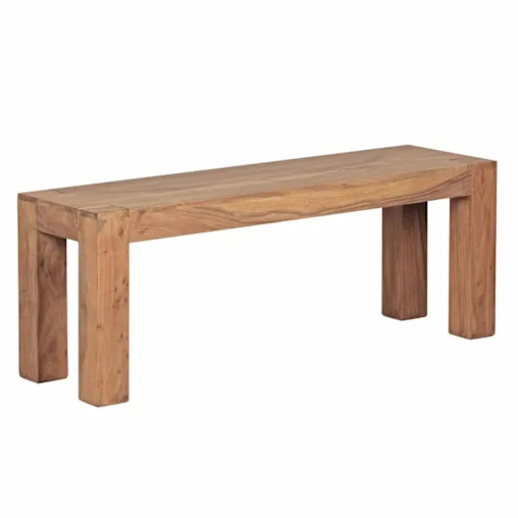 Rootz spisestuebænk massiv træ akacie 120 x 45 x 35 cm træbænk naturprodukt Køkkenbænk i landlig stil