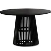Rootz spisestuebord - moderne rundt køkkenbord - massivt træ, håndlavet - unikt design, holdbart, let at samle - 120 cm x 120 cm x 77 cm - sort