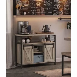 Rootz spånplade stålskænk - Greige Sort - Opbevaringsskab - Justerbare hylder - 33cm x 100cm x 80cm