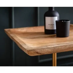 Rootz Square Sidebord - Moderne Accent Bord - Unikt håndlavet design - Holdbar marmorbase - 35 cm x 35 cm x 55 cm
