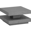 Rootz Square sofabord - Moderne centerbord - Matt Concrete Design - Rigelig opbevaring - 60 cm x 60 cm x 34 cm