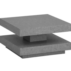 Rootz Square sofabord - Moderne centerbord - Matt Concrete Design - Rigelig opbevaring - 60 cm x 60 cm x 34 cm