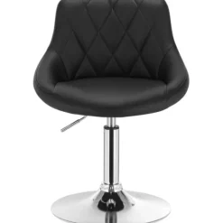 Rootz sæt med 2 barstole - Justerbare bordstole - Drejelige barstole - Komfortable, alsidige, robuste - Kunstlæder og krom - 47 cm x 37 cm x 66-82 cm | Fyndiq