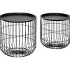 Rootz sæt med 2 sideborde i scandi-design - med opbevaringsplads - kan stables - komfortabel sofa - stål - sort - 40 cm x 40 cm x 40 cm
