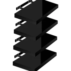 Rootz sæt med 4 væghylder - Displayhylder - Opbevaringsreoler - Holdbar MDF & PVC finer - Nem installation - Fugtbestandig - Understøtter op til 15 kg | Fyndiq