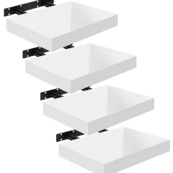 Rootz sæt med 4 væghylder - Displayhylder - Opbevaringshylder - Holdbar MDF-konstruktion - Alsidig og nem installation - 30 cm x 22,9 cm x 3,8 cm