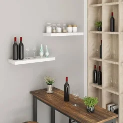 Rootz sæt med 4 væghylder - Displayhylder - Opbevaringshylder - Holdbar MDF-konstruktion - Alsidig og nem installation - 30 cm x 22,9 cm x 3,8 cm
