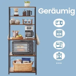 Rootz Standing Kitchen hylde - Mikrobølgestand - 6 Tier Rack - Rumbesparelse - 40 x 60 x 167 cm