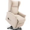 Rootz Stand-up Chair - Fjernbetjeningsstol - Tv Stol - Linned + Træ + Skum - Creme - 72,5 X 94 X 109 Cm
