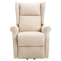 Rootz Stand-up Chair - Fjernbetjeningsstol - Tv Stol - Linned + Træ + Skum - Creme - 72,5 X 94 X 109 Cm