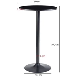 Rootz Ståbord - Højt Bord - Bistrobord - Rundt ståbord - Barbord - Metal - Træ - Ø 60 cm - Sort