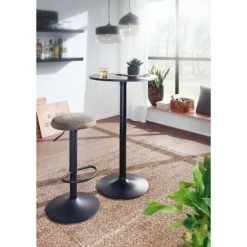 Rootz Ståbord - Højt Bord - Bistrobord - Rundt ståbord - Barbord - Metal - Træ - Ø 60 cm - Sort