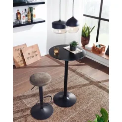 Rootz Ståbord - Højt Bord - Bistrobord - Rundt ståbord - Barbord - Metal - Træ - Ø 60 cm - Sort