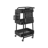 Rootz Steel Køkkenvogn - Rullevogn - Organiseringsstativ - 10 kg hyldekapacitet - 32,3 cm x 49,4 cm x 73,9 cm - Blæk sort