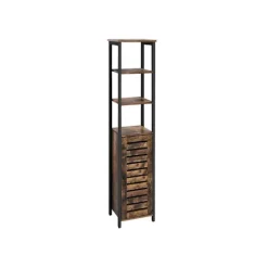 Rootz stående hylde - Højskab - Højskab i industriel stil - Højskab med spjælddør - Spånplade/jernramme - Vintage - 37 x 30 x 167 cm (L x B x H)