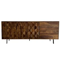 Rootz Stilfuld industriel skænk - Loft Design Sideskab - Geometrisk opbevaringsenhed - Håndlavet unikt stykke - 175 cm x 70 cm x 40 cm