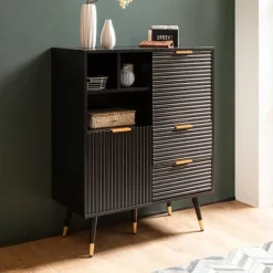 Rootz Stilfuld kommode - Moderne Kommode - Opbevaringsløsning - Lameldesign - 77 cm x 97 cm x 40 cm
