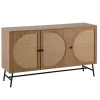 Rootz Stilfuld skænk - Moderne kabinet - Oakindretningsopbevaringsenhed - Justerbare hylder - 140 cm x 80 cm x 39 cm
