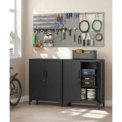 Rootz stålmetalskab - Opbevaringsorganisator - Sort - Justerbare hylder - Heavy Duty - 40cm x 80cm x 90cm
