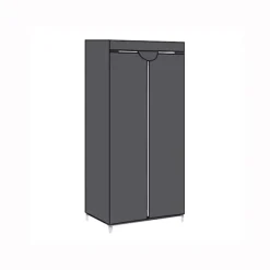 Rootz Stofskab - Foldegarderobe - Garderobeskab - Stofgarderobe - Grå - 75 x 45 x 160 cm