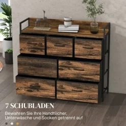 Rootz stofskuffekiste - Skænk - Organiseringsmøbler - Melaminbelagt top - Stabil stålramme - 98cm x 29cm x 85cm