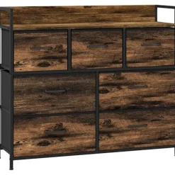 Rootz stofskuffekiste - Skænk - Organiseringsmøbler - Melaminbelagt top - Stabil stålramme - 98cm x 29cm x 85cm