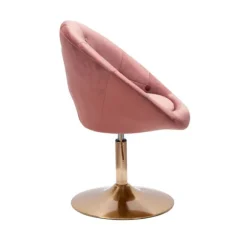 Rootz stol fløjl pink - guld design drejestol - Club lænestol polstret stol med ryglæn - Drejelig lænestol Cocktail lænestol Lounge - Lænestol med sto | Fyndiq