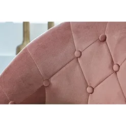 Rootz stol fløjl pink - guld design drejestol - Club lænestol polstret stol med ryglæn - Drejelig lænestol Cocktail lænestol Lounge - Lænestol med sto | Fyndiq