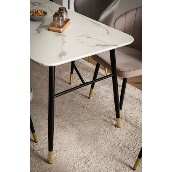 Rootz Stor spisebord - Moderne spisebord - Marmor Look Bord - Sæder 8 personer - 180 cm x 90 cm x 76 cm