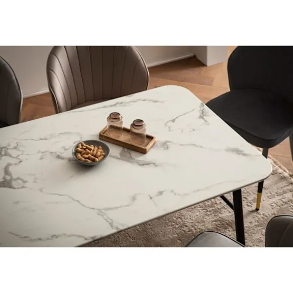 Rootz Stor spisebord - Moderne spisebord - Marmor Look Bord - Sæder 8 personer - 180 cm x 90 cm x 76 cm