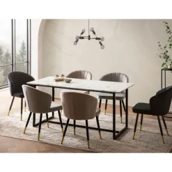 Rootz Stor spisebord - moderne design - marmorudseende - Sæder 8 - Robust metalramme - 160 cm x 80 cm x 76 cm