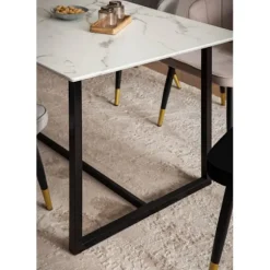 Rootz Stor spisebord - moderne design - marmorudseende - Sæder 8 - Robust metalramme - 160 cm x 80 cm x 76 cm