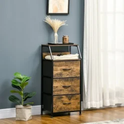 Rootz Storage Cabinet - Stof skuffer - MDF -hylder - Stålramme - Justerbare fødder - 44x29x92 cm