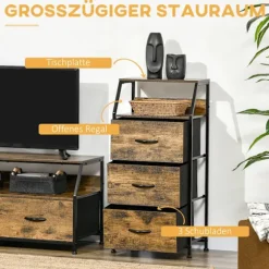 Rootz Storage Cabinet - Stof skuffer - MDF -hylder - Stålramme - Justerbare fødder - 44x29x92 cm
