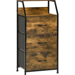 Rootz Storage Cabinet - Stof skuffer - MDF -hylder - Stålramme - Justerbare fødder - 44x29x92 cm