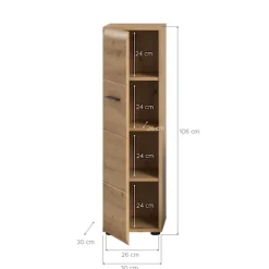 Rootz Storage Unit - Skab - Arrangør - MDF i høj kvalitet - Let samling - 30x106x30 cm