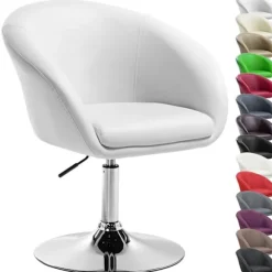 Rootz Swivel Lounge Chair - Ergonomisk kontorstol - Justerbar skrivebordsstol - Komfortabel, støttende, holdbar - Kunstlæder - 41cm x 40cm x 74-87cm | Fyndiq