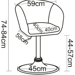 Rootz Swivel Lounge Chair - Ergonomisk kontorstol - Justerbar skrivebordsstol - Komfortabel, støttende, holdbar - Kunstlæder - 41cm x 40cm x 74-87cm | Fyndiq