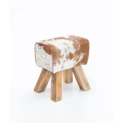 Rootz Taburet - Taburet - Puf - Fodskammel - Gedeskind - Mango Træ - Brun/Hvid - Springbok