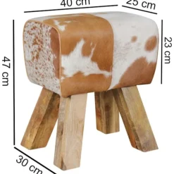 Rootz Taburet - Taburet - Puf - Fodskammel - Gedeskind - Mango Træ - Brun/Hvid - Springbok