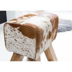 Rootz Taburet - Taburet - Puf - Fodskammel - Gedeskind - Mango Træ - Brun/Hvid - Springbok