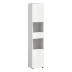 Rootz Tall Cabinet - Badeværelsesopbevaringsenhed - Højglans hvidt skab - Maksimal opbevaring - 38x190x34 cm