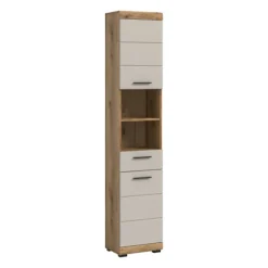 Rootz Tall Cabinet - Opbevaringsenhed - Organisering af reoler - Holdbar MDF -brown - 37x191x31 cm